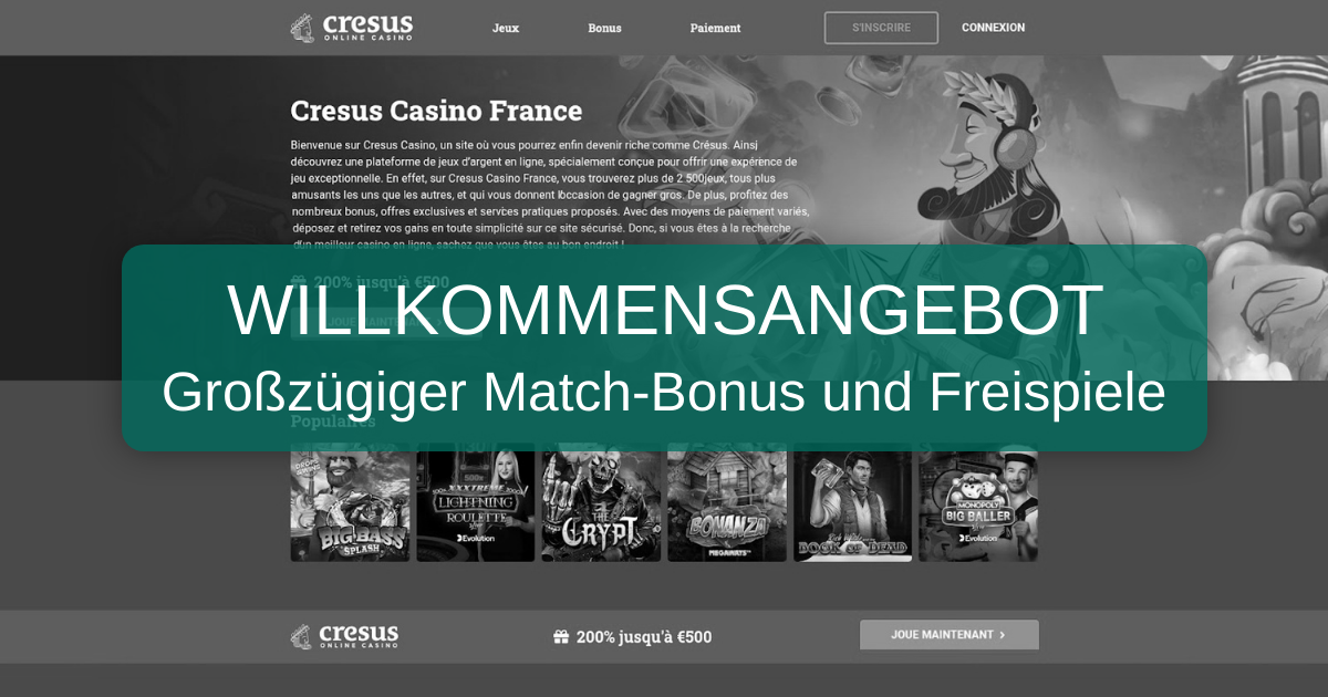 Casino Cresus welcome bonus