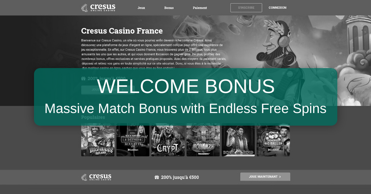 Casino Cresus welcome bonus